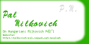 pal milkovich business card